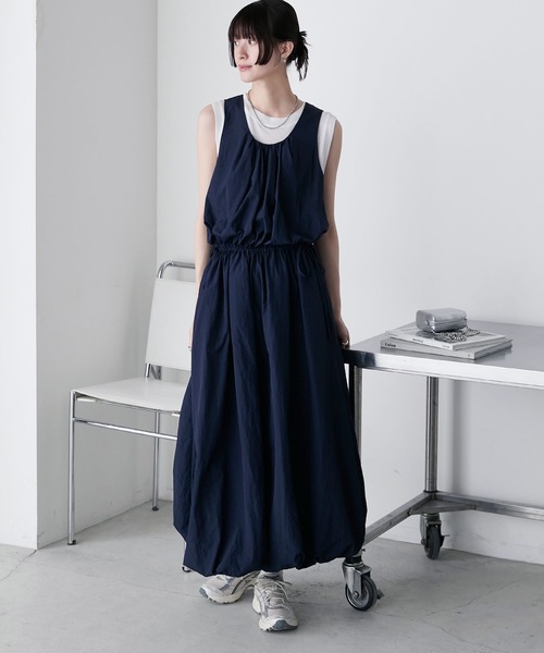 forksy.】バルーンシルエットナイロンタンクワンピース forksy.│MONO  