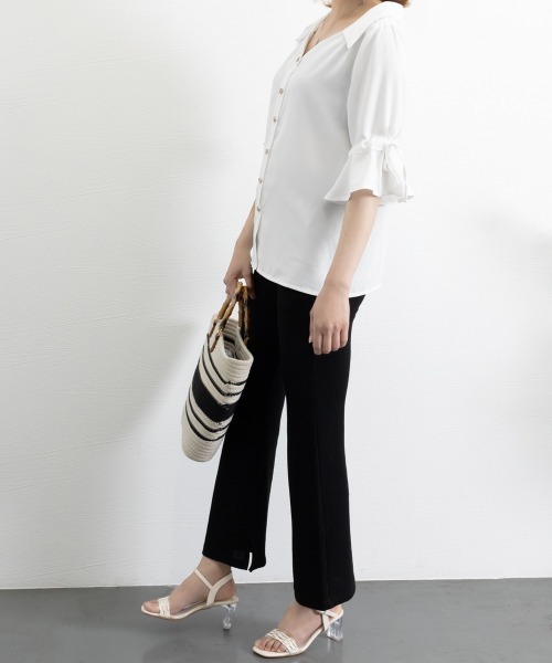 Miniministore(ミニミニストア)の「ブラウス レディース ベルスリーブシャツ(シャツ/ブラウス・レディース・ホワイト・L/M)」の9枚目の写真