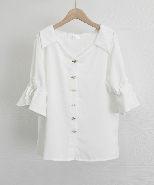 Miniministore(ミニミニストア)の「ブラウス レディース ベルスリーブシャツ(シャツ/ブラウス・レディース・ホワイト・L/M)」の15枚目の写真