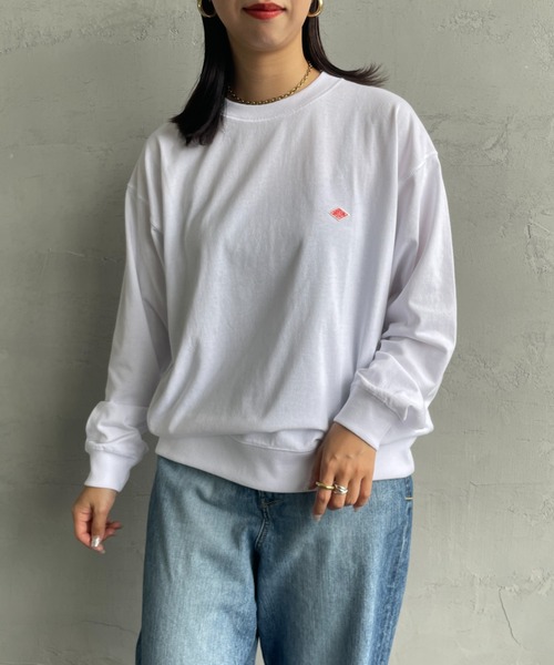 DANTON（ダントン）の「[DANTON/ダントン] スウェットライク ワンポイントロゴロンT（Tシャツ/カットソー・レディース・アイボリー/ホワイト/ブラック・S/M/L）」の14枚目の写真