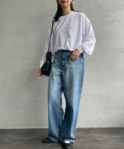 DANTON（ダントン）の「[DANTON/ダントン] スウェットライク ワンポイントロゴロンT（Tシャツ/カットソー・レディース・アイボリー/ホワイト/ブラック・S/M/L）」の19枚目の写真