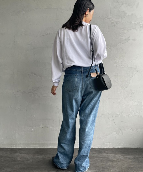 DANTON（ダントン）の「[DANTON/ダントン] スウェットライク ワンポイントロゴロンT（Tシャツ/カットソー・レディース・アイボリー/ホワイト/ブラック・S/M/L）」の20枚目の写真