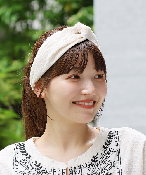 チチカカ（チチカカ）の「ドット刺繍ヘアバンド（ヘアバンド・レディース・イエロー/ブルー/ライトベージュ・FREE）」の5枚目の写真