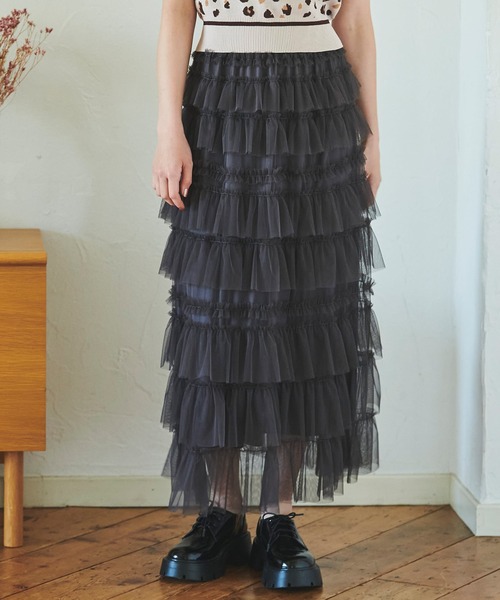 【セール】ティアードチュールスカート（スカート）｜31 Sons de mode（トランテアン ソン ドゥ モード）