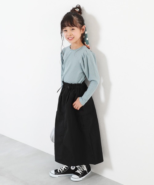 devirock（デビロック）の「ナイロン ロング丈 カーゴスカート（スカート・キッズ・カーキ/ブラック/ライトグレー・150cm/140cm/130cm/120cm/110cm/100cm/160cm）」の4枚目の写真