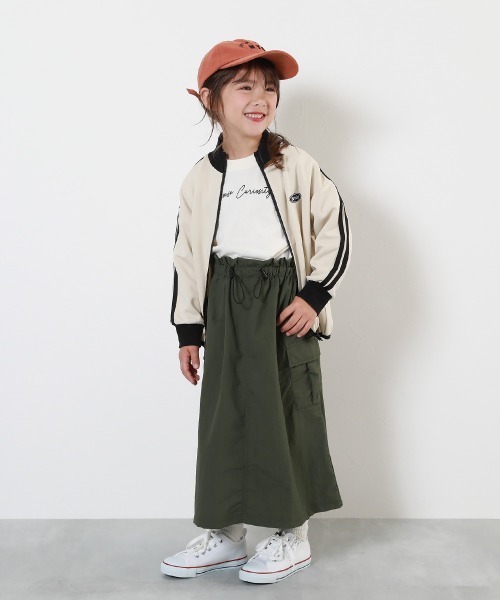 devirock（デビロック）の「ナイロン ロング丈 カーゴスカート（スカート・キッズ・カーキ/ブラック/ライトグレー・150cm/140cm/130cm/120cm/110cm/100cm/160cm）」の6枚目の写真