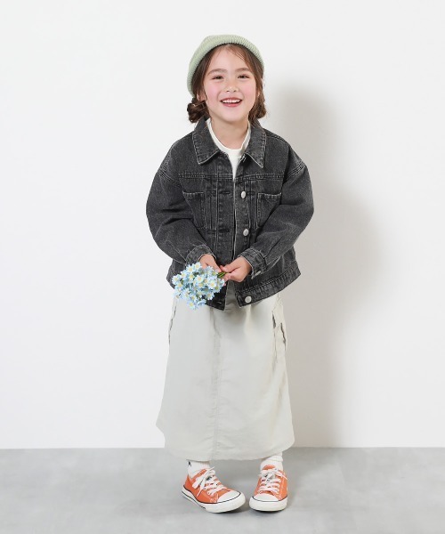 devirock（デビロック）の「ナイロン ロング丈 カーゴスカート（スカート・キッズ・カーキ/ブラック/ライトグレー・150cm/140cm/130cm/120cm/110cm/100cm/160cm）」の5枚目の写真