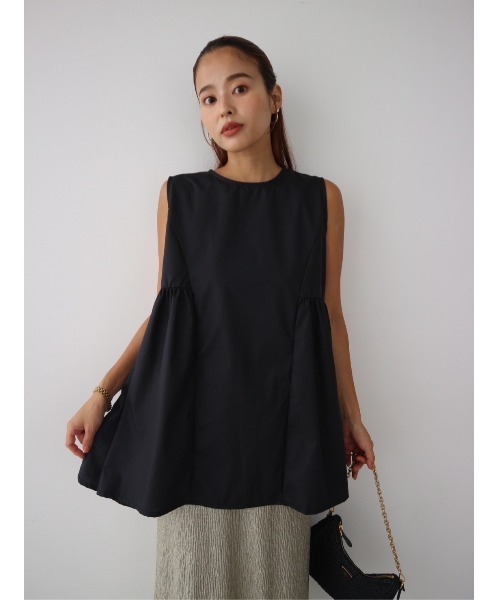 TRUNC(トランクエイティーエイト)の「Side Tuck No Sleeve Blouse(シャツ/ブラウス・レディース・ブラック/アイボリー・FREE)」の2枚目の写真