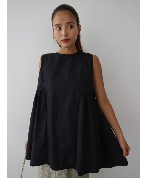 TRUNC(トランクエイティーエイト)の「Side Tuck No Sleeve Blouse(シャツ/ブラウス・レディース・ブラック/アイボリー・FREE)」の3枚目の写真