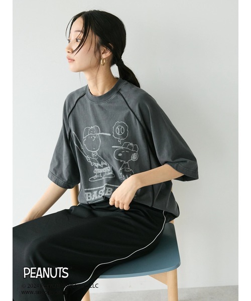 セール】【ユニセックス】PEANUTS/スヌーピー 切り替えTシャツ（T