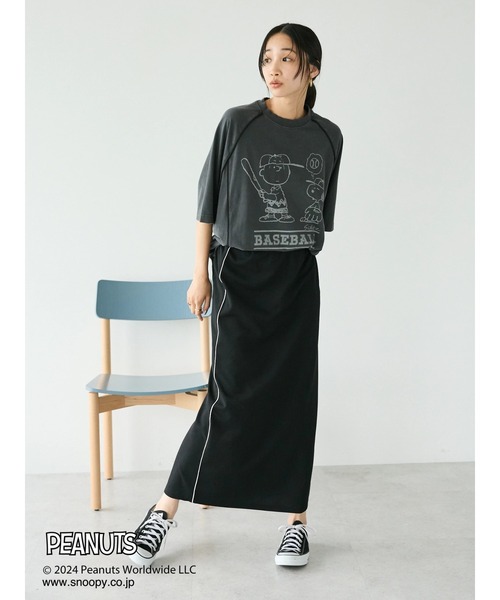 PEANUTS(ピーナッツ)の「【ユニセックス】PEANUTS/スヌーピー 切り替えTシャツ(Tシャツ/カットソー・レディース・グリーン/チャコールグレー/ライトグレー/ブルー・XL/L/M)」の13枚目の写真