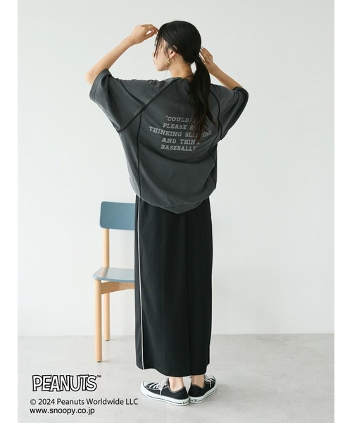 PEANUTS(ピーナッツ)の「【ユニセックス】PEANUTS/スヌーピー 切り替えTシャツ(Tシャツ/カットソー・レディース・グリーン/チャコールグレー/ライトグレー/ブルー・XL/L/M)」の15枚目の写真