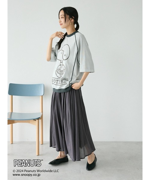 PEANUTS(ピーナッツ)の「【ユニセックス】PEANUTS/スヌーピー 切り替えTシャツ(Tシャツ/カットソー・レディース・グリーン/チャコールグレー/ライトグレー/ブルー・XL/L/M)」の20枚目の写真