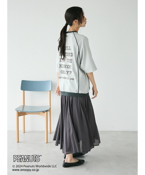 PEANUTS(ピーナッツ)の「【ユニセックス】PEANUTS/スヌーピー 切り替えTシャツ(Tシャツ/カットソー・レディース・グリーン/チャコールグレー/ライトグレー/ブルー・XL/L/M)」の21枚目の写真