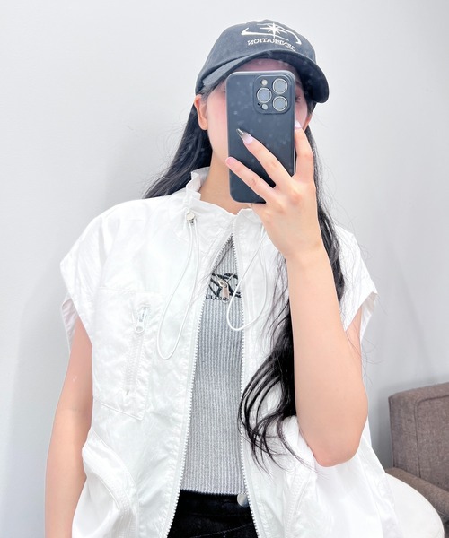 Figments(フィグメンツ)の「ビッグポケットナイロンベスト(ベスト・レディース・ブラック/ホワイト・FREE)」の8枚目の写真