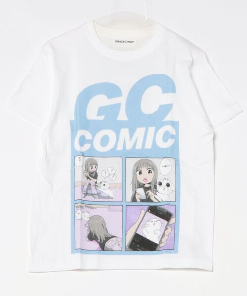 NO WAY(ノーウェイ)の「/Grace Chow/グレース チョウ/Graphic/Design T(Tシャツ/カットソー・レディース・ホワイト/ライトパープル・MEDIUM/SMALL)」の1枚目の写真