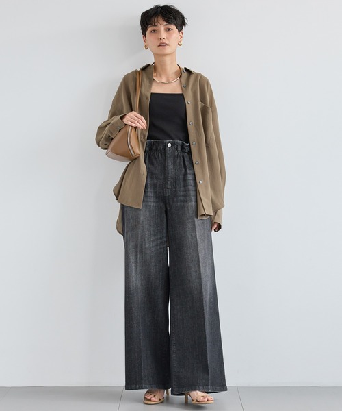 BARNYARDSTORM（バンヤードストーム）の「BARNYARDSTORM / ウエストシャーリングデニム（デニムパンツ・レディース・ブラック・L/S/M）」の4枚目の写真