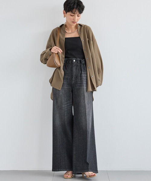 BARNYARDSTORM（バンヤードストーム）の「BARNYARDSTORM / ウエストシャーリングデニム（デニムパンツ・レディース・ブラック・L/S/M）」の5枚目の写真