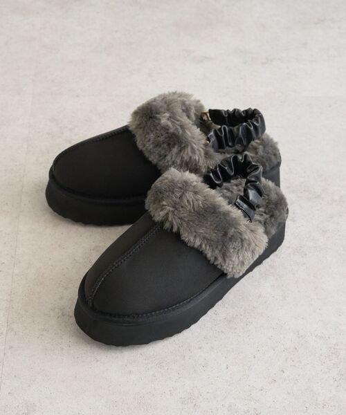 ORiental TRaffic(オリエンタルトラフィック)の「ORientalTRafficフェイクムートンシューズ(サンダル・レディース・ブラック/キャメル・S/L/M)」の17枚目の写真