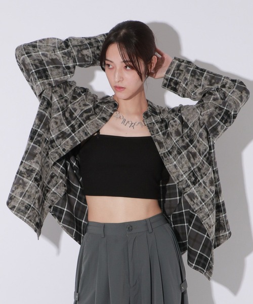 Anui（アニュイ）の「【UNISEX】ヴィンテージチェックシャツ（シャツ/ブラウス・レディース・ブラック/ブラウン・MEDIUM）」の2枚目の写真