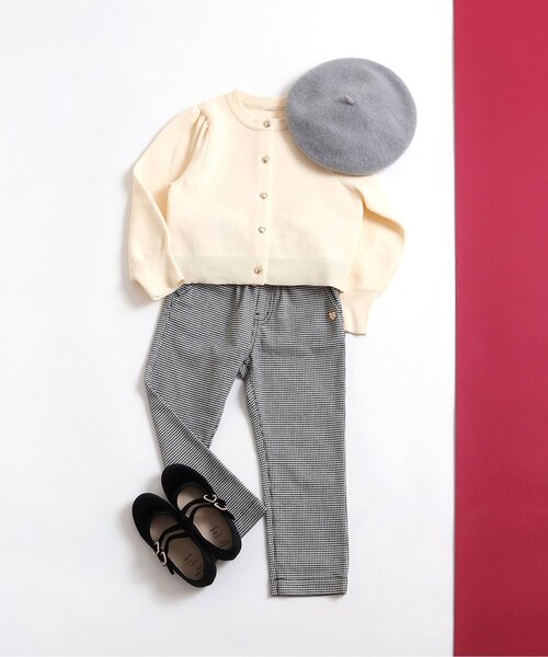 apres les cours（アプレレクール）の「ハートボタンショートカーディガン（カーディガン/ボレロ・キッズ・レッド/アイボリー・80/90/100/110/120/130/140）」の5枚目の写真