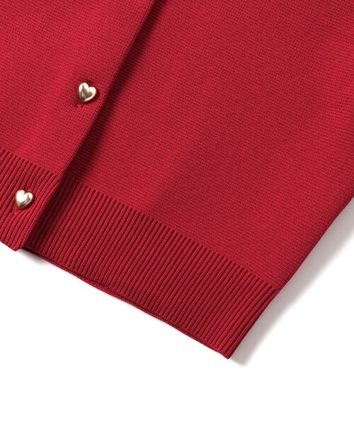 apres les cours（アプレレクール）の「ハートボタンショートカーディガン（カーディガン/ボレロ・キッズ・レッド/アイボリー・80/90/100/110/120/130/140）」の11枚目の写真