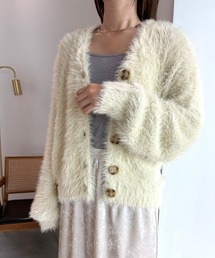 シャギーニットカーディガン