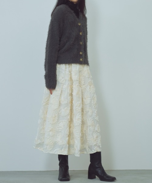 paravion（パラビオン）の「シャギーニットカーディガン（カーディガン/ボレロ・レディース・アイボリー/グレー・FREE）」の5枚目の写真