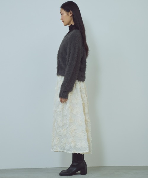 paravion（パラビオン）の「シャギーニットカーディガン（カーディガン/ボレロ・レディース・アイボリー/グレー・FREE）」の6枚目の写真