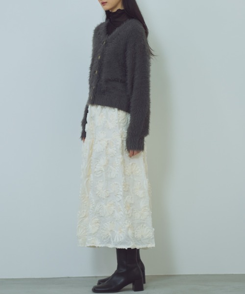 paravion（パラビオン）の「シャギーニットカーディガン（カーディガン/ボレロ・レディース・アイボリー/グレー・FREE）」の7枚目の写真