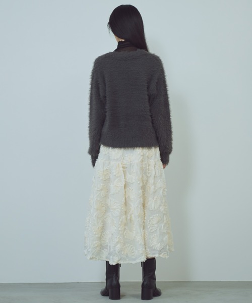 paravion（パラビオン）の「シャギーニットカーディガン（カーディガン/ボレロ・レディース・アイボリー/グレー・FREE）」の8枚目の写真