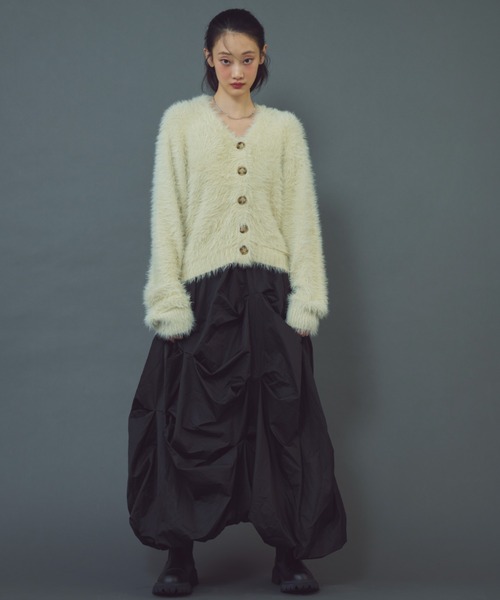 paravion（パラビオン）の「シャギーニットカーディガン（カーディガン/ボレロ・レディース・アイボリー/グレー・FREE）」の14枚目の写真
