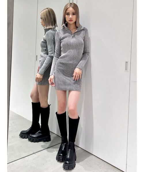 専用出品！GYDA ハーフZIPリブニットワンピース　他　おまとめ ハーフZIPリブニットワンピース[品番：MKSW0060440]｜GYDA