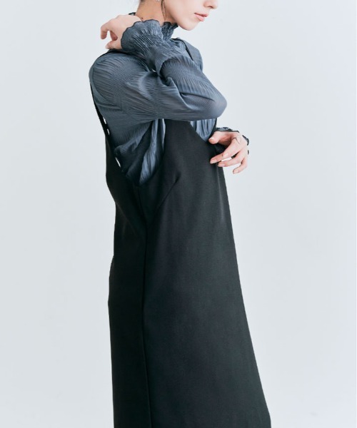 kirakiraShop(キラキラショップ)の「ショルダー キャミ ワンピース(ワンピース・レディース・ブラック/チャコール/ベージュ/ネイビー・M/L)」の8枚目の写真