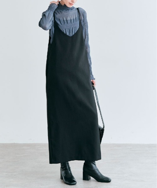 kirakiraShop(キラキラショップ)の「ショルダー キャミ ワンピース(ワンピース・レディース・ブラック/チャコール/ベージュ/ネイビー・M/L)」の9枚目の写真