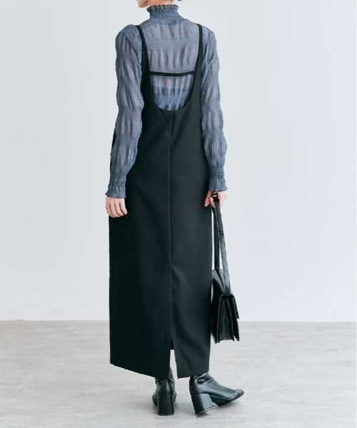 kirakiraShop(キラキラショップ)の「ショルダー キャミ ワンピース(ワンピース・レディース・ブラック/チャコール/ベージュ/ネイビー・M/L)」の18枚目の写真