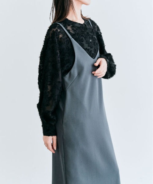 kirakiraShop(キラキラショップ)の「ショルダー キャミ ワンピース(ワンピース・レディース・ブラック/チャコール/ベージュ/ネイビー・M/L)」の20枚目の写真