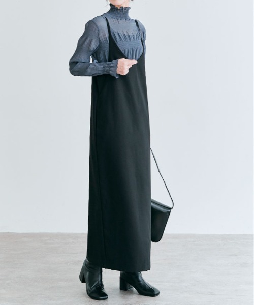 kirakiraShop(キラキラショップ)の「ショルダー キャミ ワンピース(ワンピース・レディース・ブラック/チャコール/ベージュ/ネイビー・M/L)」の13枚目の写真