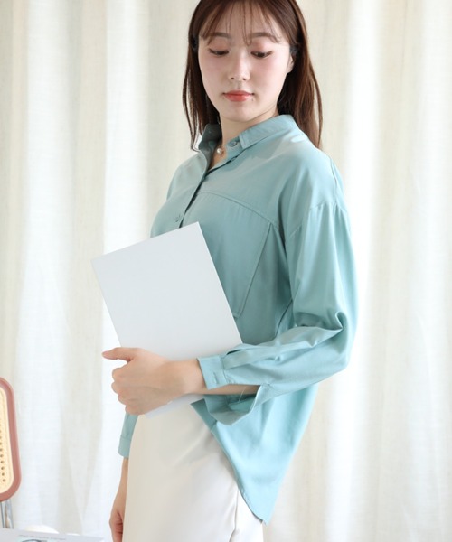 aimoha(アイモハ)の「【Aimoha】バックスリット長袖シャツ(シャツ/ブラウス・レディース・ベージュ/ブラック/オフホワイト/ブルー・FREE)」の19枚目の写真