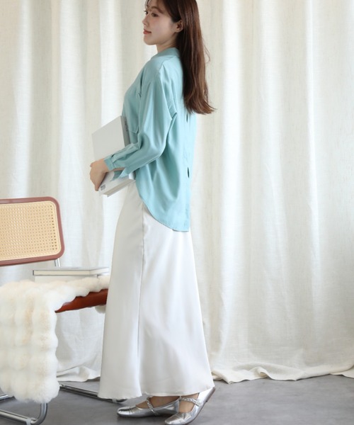 aimoha(アイモハ)の「【Aimoha】バックスリット長袖シャツ(シャツ/ブラウス・レディース・ベージュ/ブラック/オフホワイト/ブルー・FREE)」の22枚目の写真