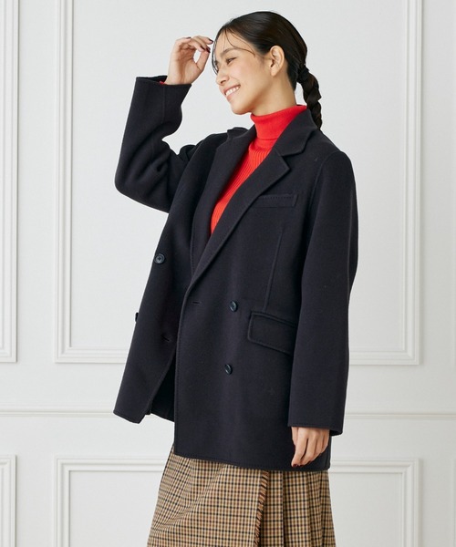 INED(イネド)の「リバージャコット《Bellandi》(チェスターコート・レディース・ダークブラウン/キャメル/ネイビー・9号/7号)」の2枚目の写真