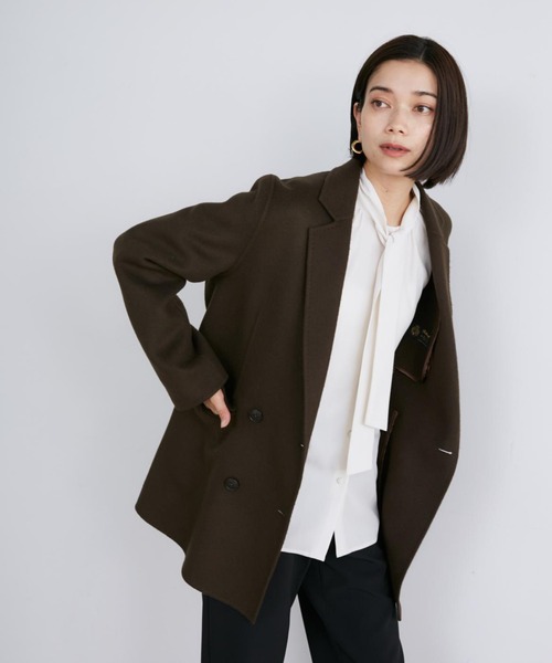 INED(イネド)の「リバージャコット《Bellandi》(チェスターコート・レディース・ダークブラウン/キャメル/ネイビー・9号/7号)」の8枚目の写真
