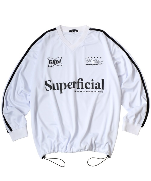 Lazar（ラザル）の「Soccer Game Shirt LS Tee/オーバーサイズ メッシュ ユニフォームデザイン サッカーゲームシャツ Vネック ロングスリーブTシャツ/ロンT/長袖/レディース メンズ（Tシャツ/カットソー・メンズ・ブラック系その他/ブラック/ネイビー/ブルー系その他/ホワイト/ホワイト系その他・M/L）」の14枚目の写真