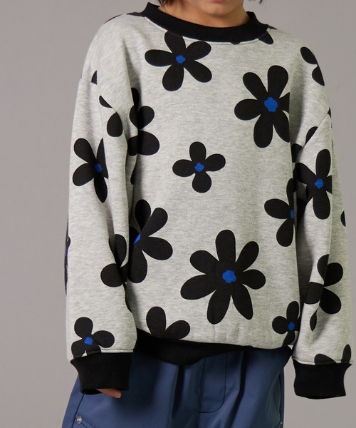 PAIRMANON STREET】裏起毛 総柄 プリント 長袖 スウェット トレーナー