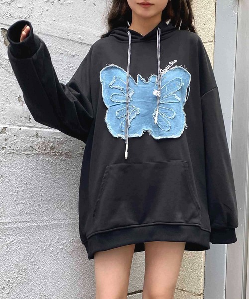 NANEA(ナネア)の「バタフライ刺繍プルパーカー(パーカー・レディース・グレー/ブラック・MEDIUM/LARGE/X-LARGE/XX-LARGE)」の20枚目の写真