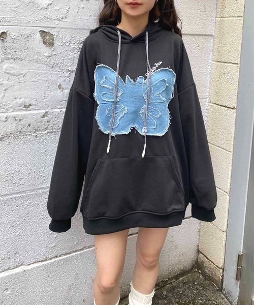 NANEA(ナネア)の「バタフライ刺繍プルパーカー(パーカー・レディース・グレー/ブラック・MEDIUM/LARGE/X-LARGE/XX-LARGE)」の22枚目の写真