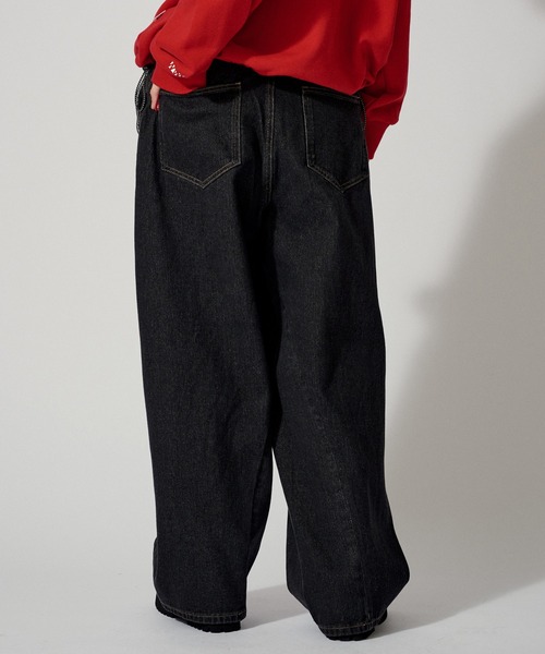 WETTEMPT（ウィテンプト）の「VINTAGE LIKE TWIST DENIM PANTS / ヴィンテージライクツイストデニムパンツ（デニムパンツ・メンズ・ブラック/ブルー/インディゴブルー・LARGE/MEDIUM/SMALL）」の19枚目の写真