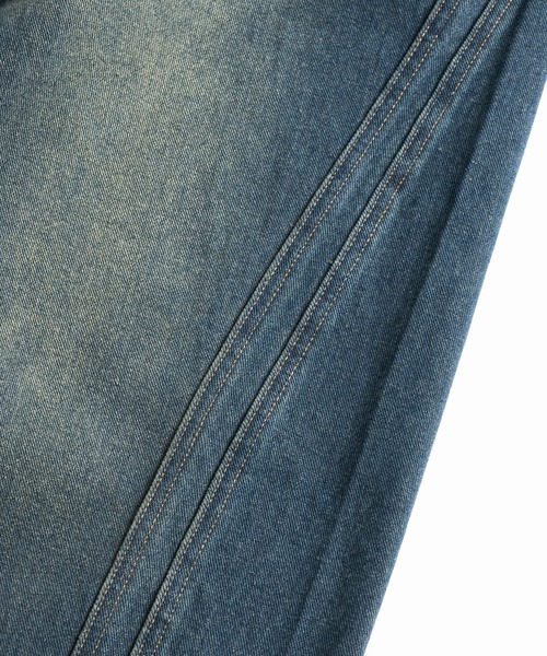 WETTEMPT（ウィテンプト）の「VINTAGE LIKE TWIST DENIM PANTS / ヴィンテージライクツイストデニムパンツ（デニムパンツ・メンズ・ブラック/ブルー/インディゴブルー・LARGE/MEDIUM/SMALL）」の6枚目の写真