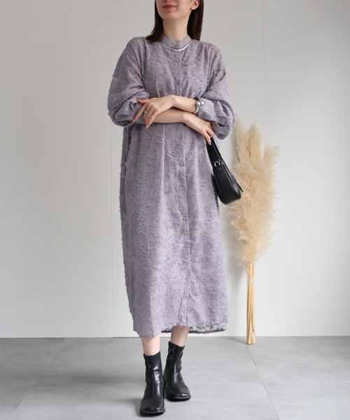 sakishimatokyo（サキシマトーキョー）の「【2WAY】ジャガードフラワー シャツワンピース（シャツワンピース・レディース・ネイビー/アイボリー/ブラック/グレー・FREE）」の18枚目の写真