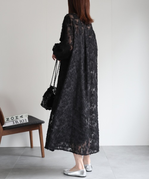 sakishimatokyo（サキシマトーキョー）の「【2WAY】ジャガードフラワー シャツワンピース（シャツワンピース・レディース・ネイビー/アイボリー/ブラック/グレー・FREE）」の14枚目の写真